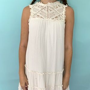 White Dress with Lace Trimmings